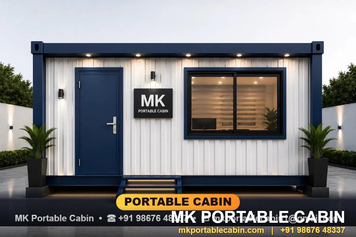 Portable cabin manufacturer in Thane - MK Portable Cabin yard at Mumbra
