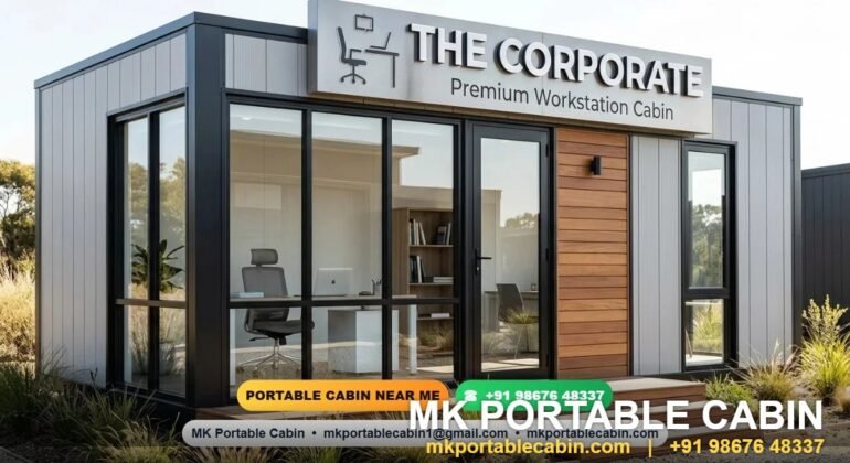 Portable toilet cabin block supplied by MK Portable Cabin