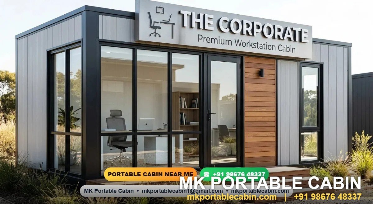 Portable toilet cabin block supplied by MK Portable Cabin