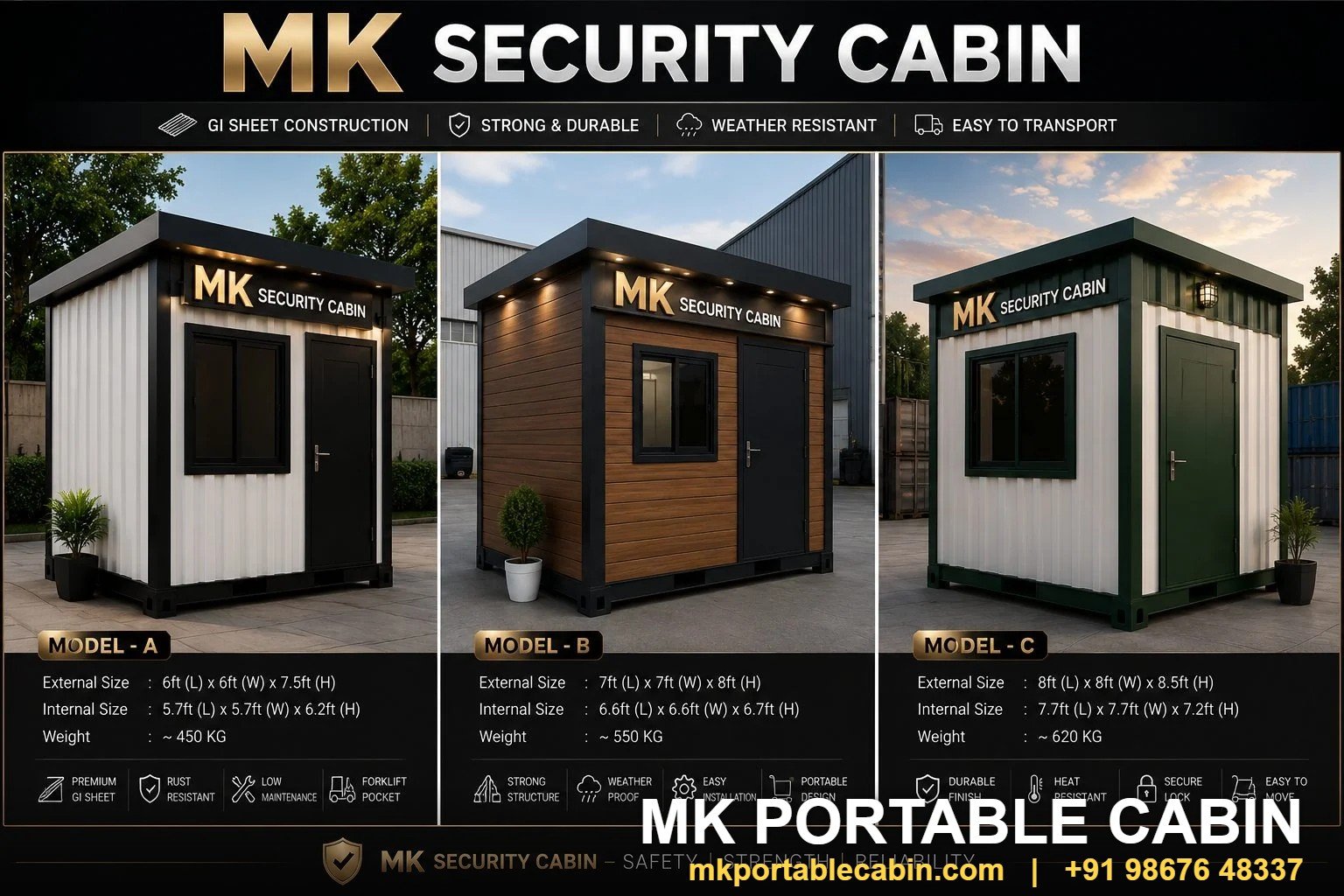 Security guard cabin manufactured by MK Portable Cabin, Navi Mumbai