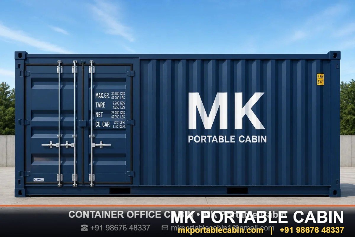 Shipping container office converted into a site office - MK Portable Cabin