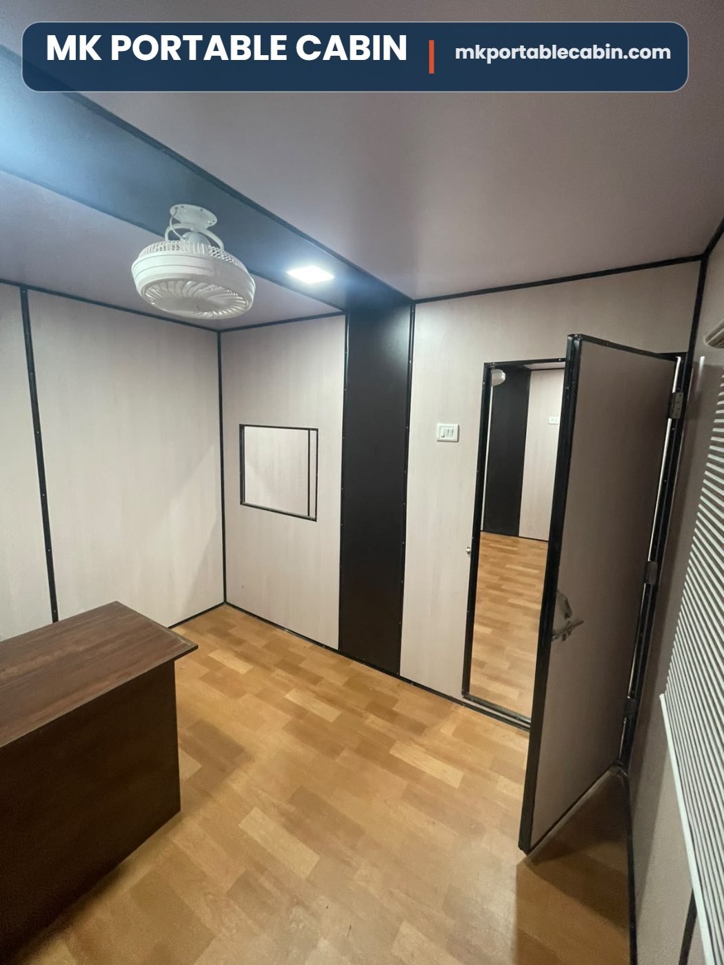 Internal partition door inside 20 x 10 portable office cabin